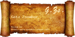 Getz Zsombor névjegykártya